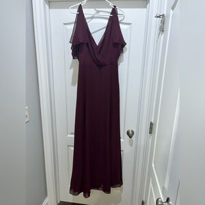Maroon Long Bridesmaids Dress - size 14